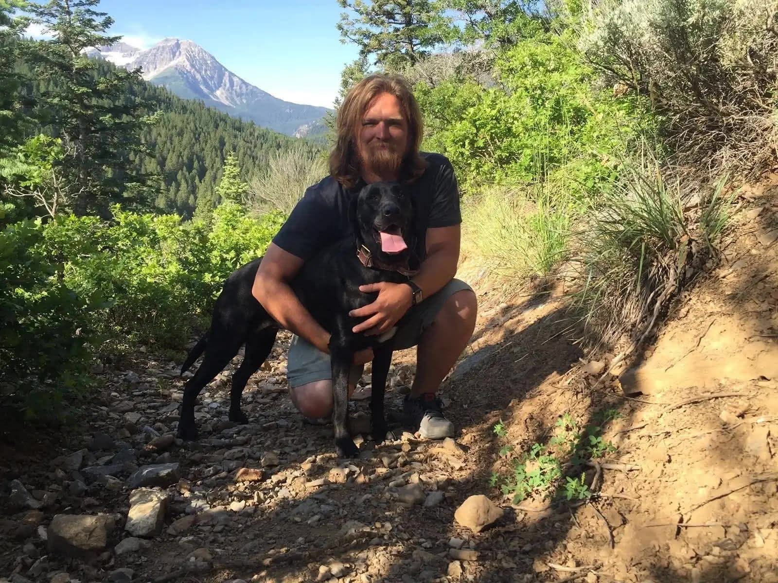 Ellie with me on a hike